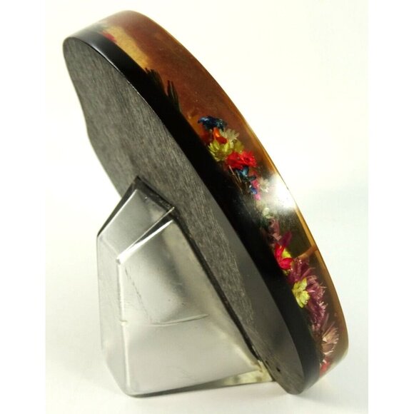 Vintage Our Lady of Lourdes Tabletop Clear Acrylic or Lucite Floral Shrine - Picture 5 of 15